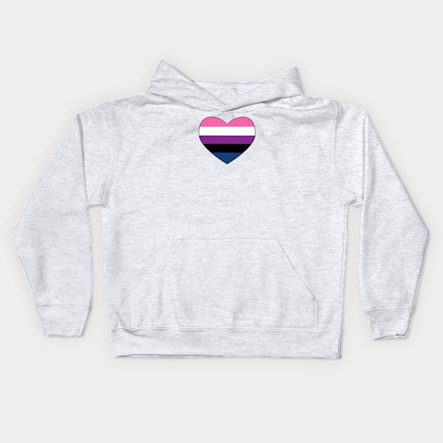 Genderfluid Heart Kids Hoodie by smolbees